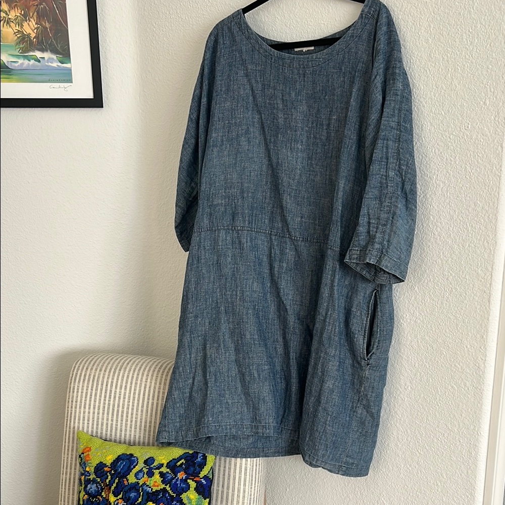 Eileen Fisher Light Blue Chambray Dress